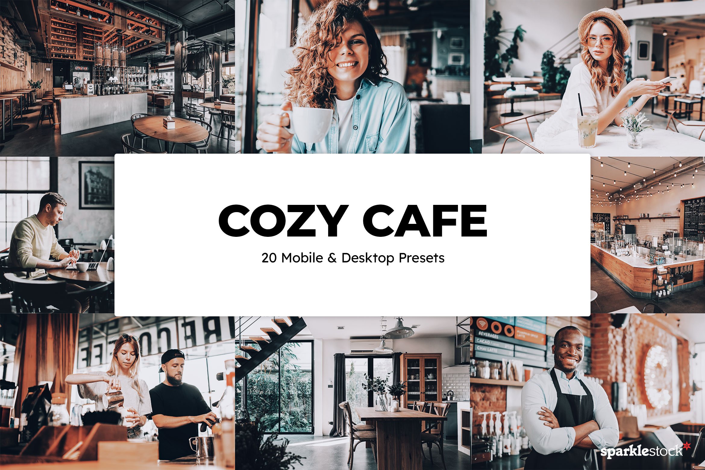 20 Cozy Cafe Lightroom Presets LUTscover image.