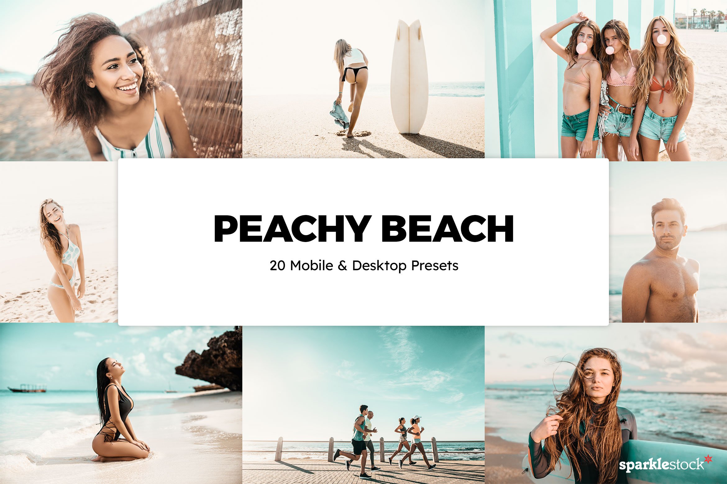 20 Peachy Beach Lightroom Presetscover image.