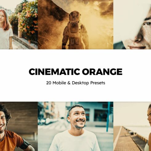 20 Cinematic Orange Lightroom Presetcover image.