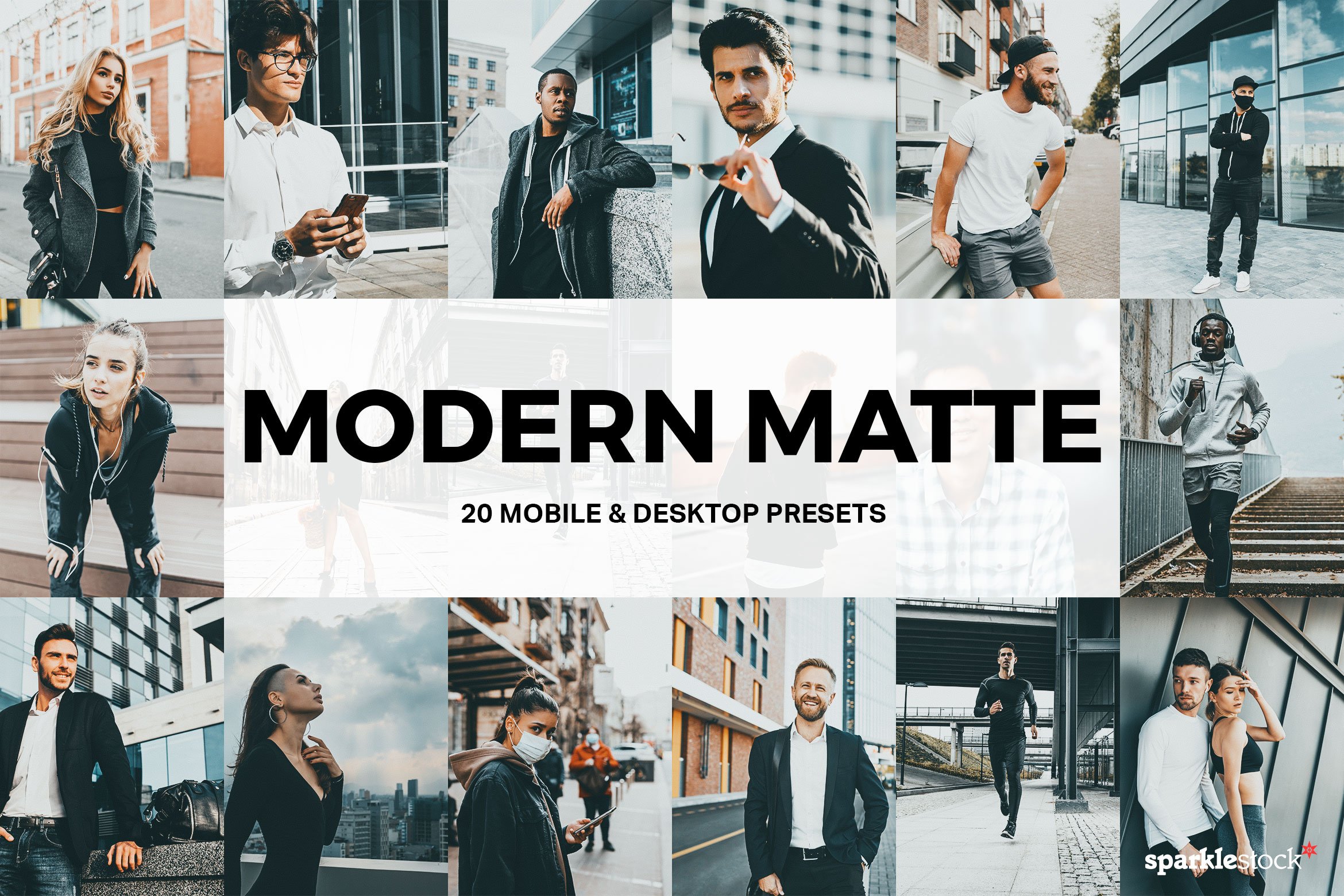 20 Modern Matte Lightroom Presetscover image.