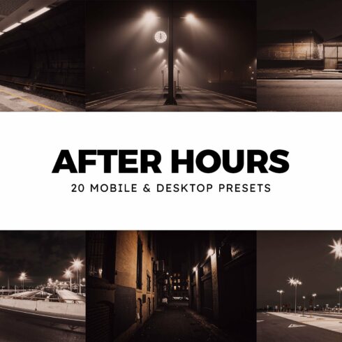 20 After Hours Lightroom Presetscover image.