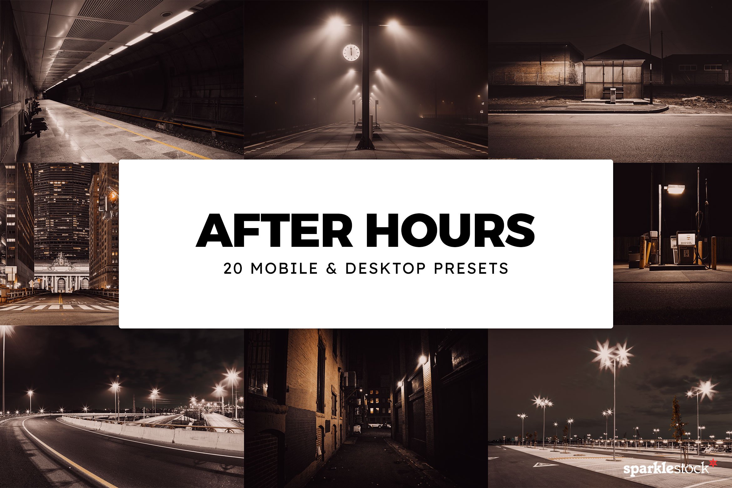 20 After Hours Lightroom Presetscover image.