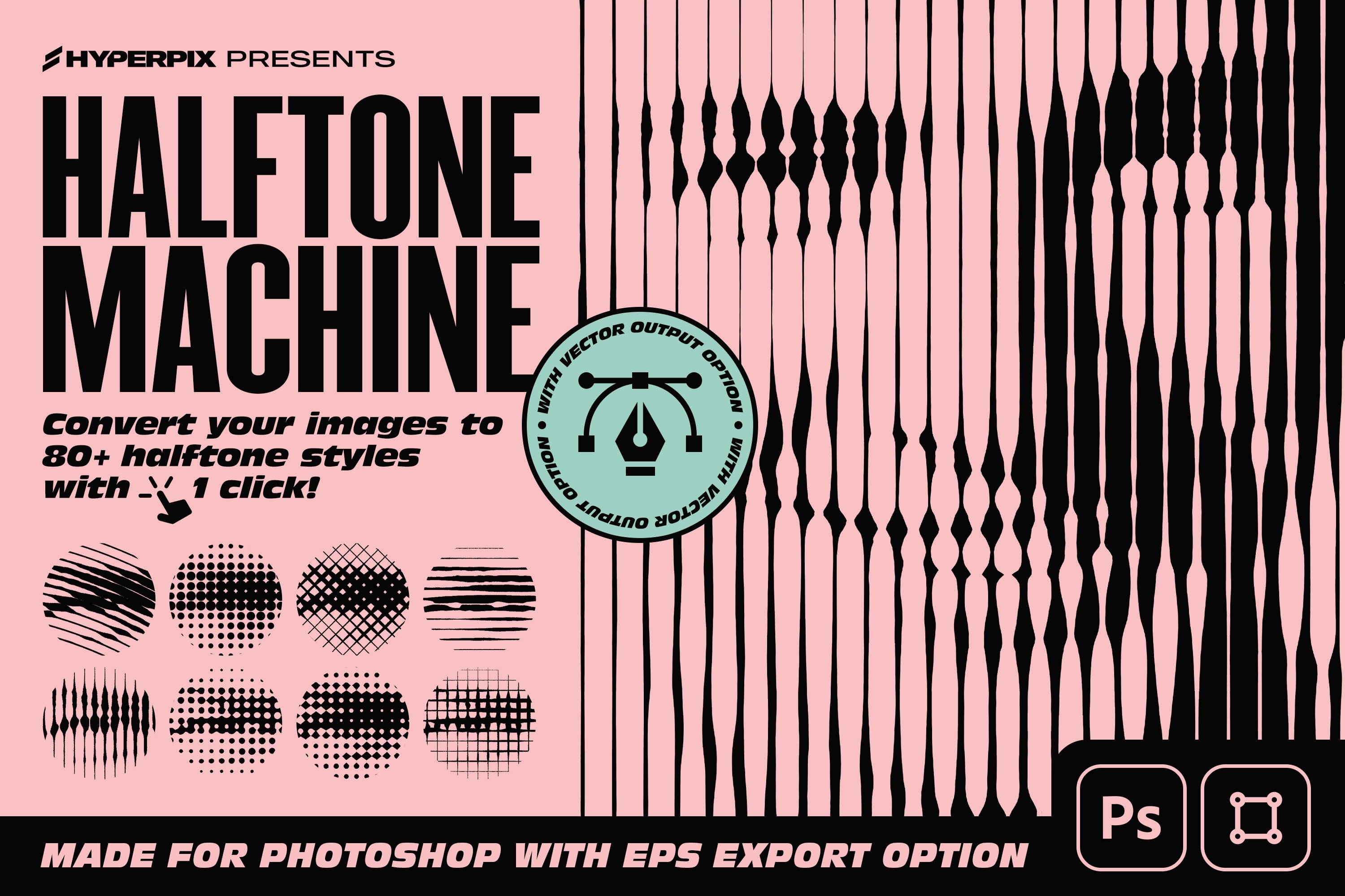 Halftone Machine Photoshop Actioncover image.