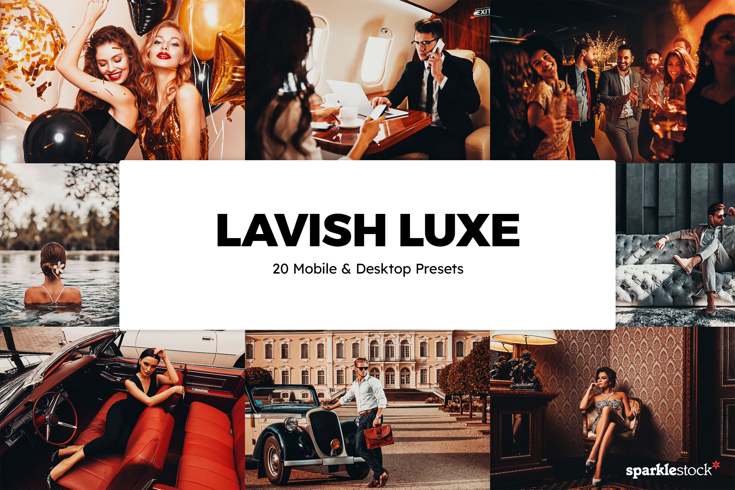 20 Lavish Luxe Lightroom Presets LUTcover image.