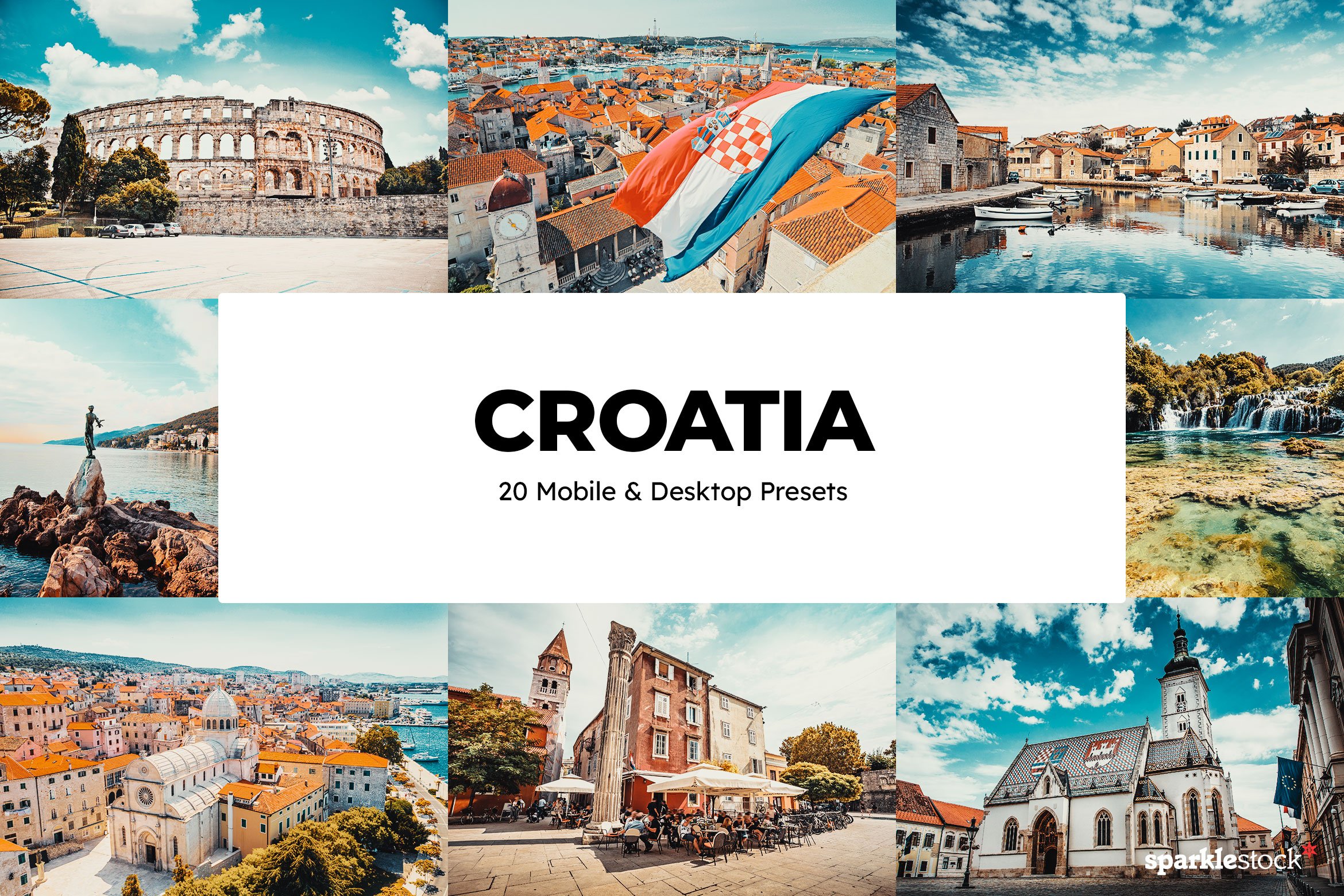 20 Croatia Lightroom Presets LUTscover image.