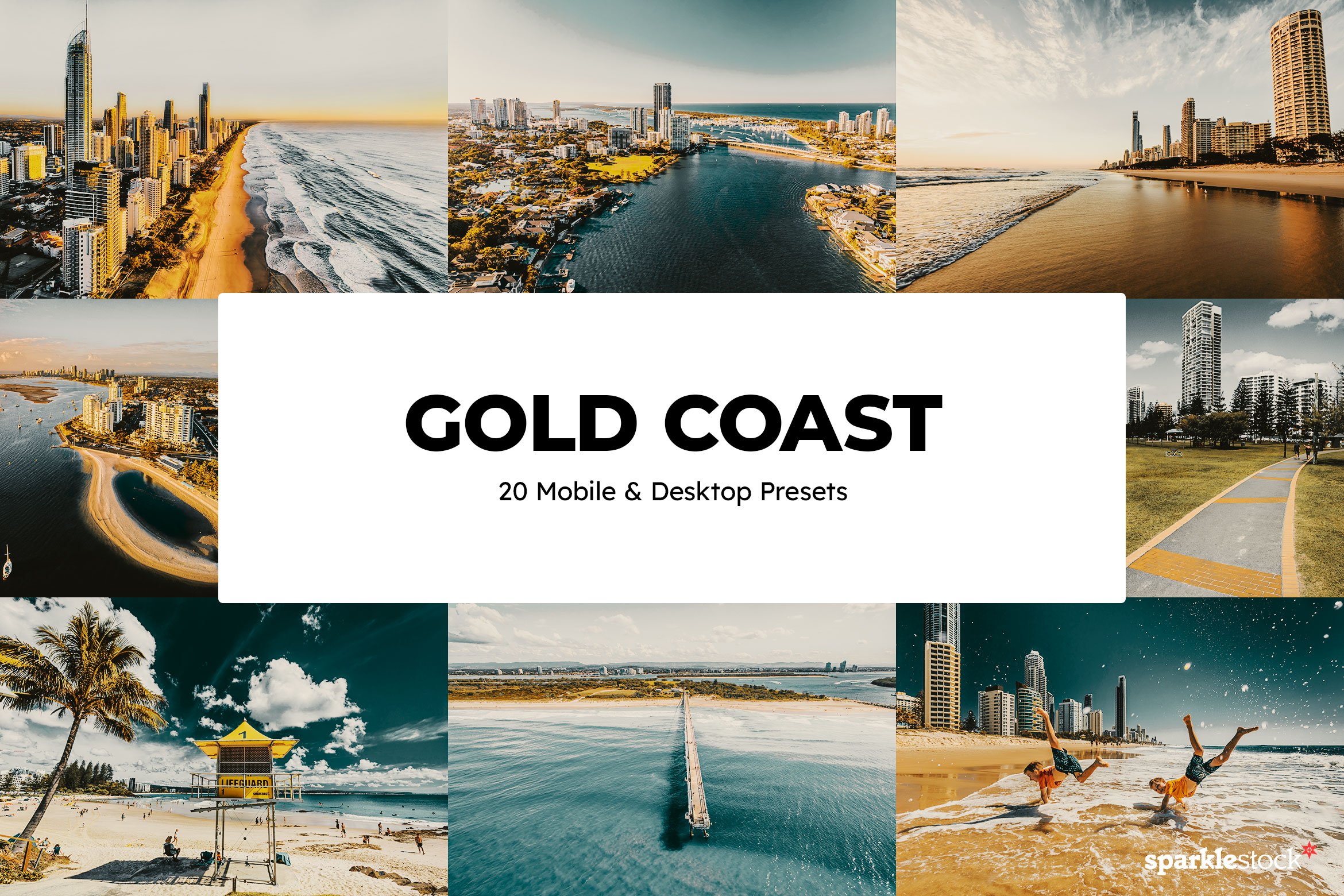 20 Gold Coast Lightroom Presets LUTscover image.