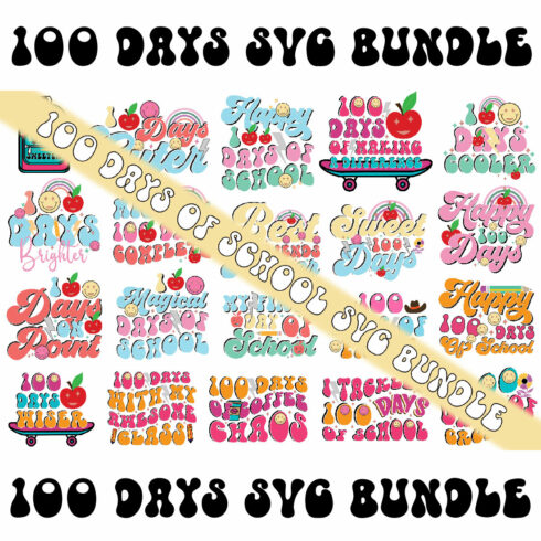 100 Days of School SVG Bundle cover image.