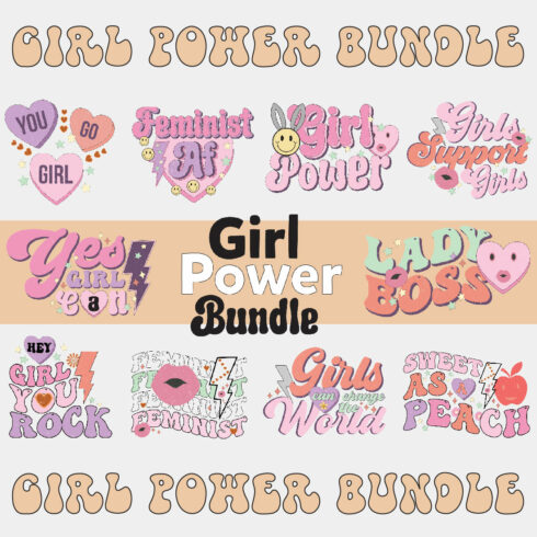 Girl Power Quote PNG Sublimation Bundle cover image.