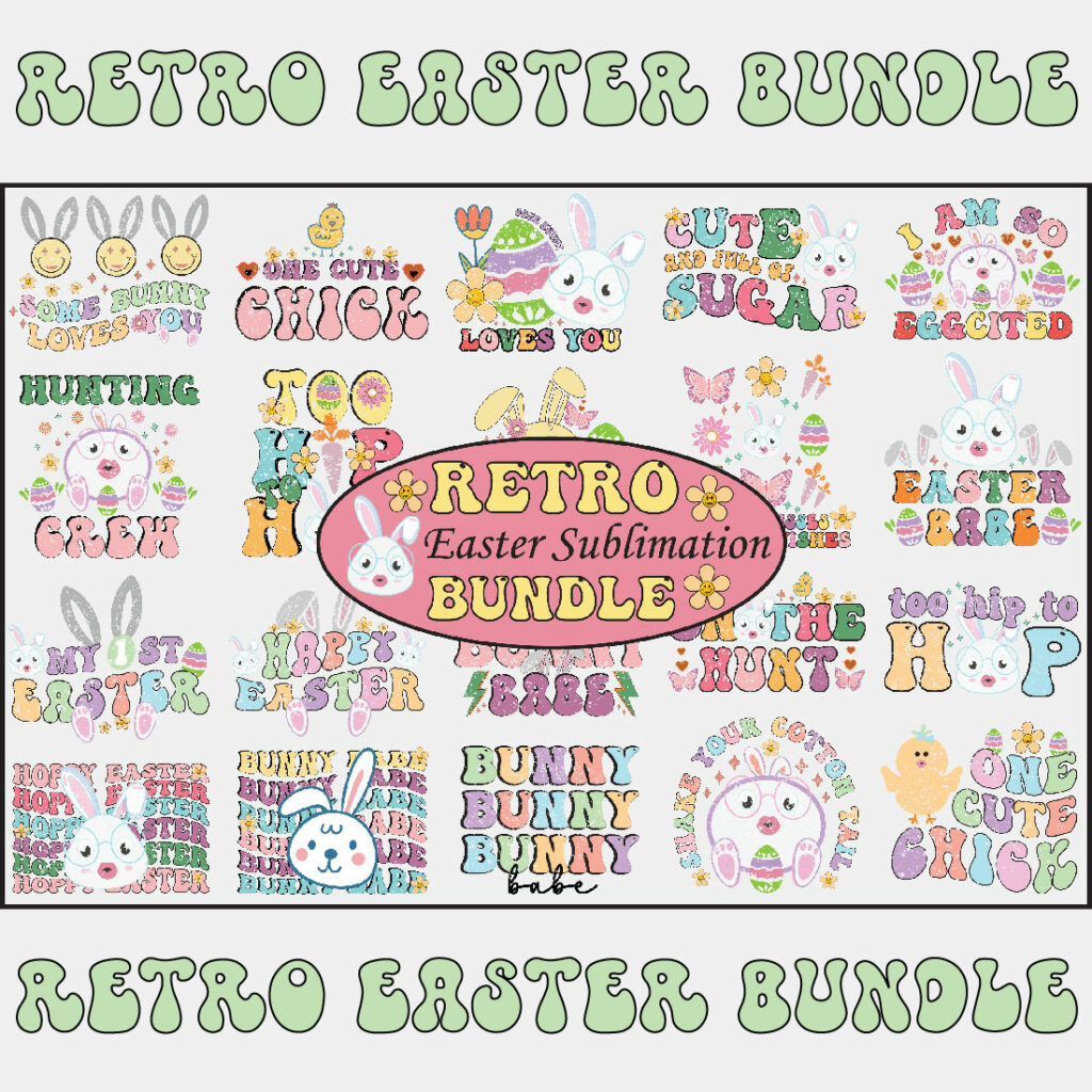 Retro Easter Sublimation Bundle - MasterBundles