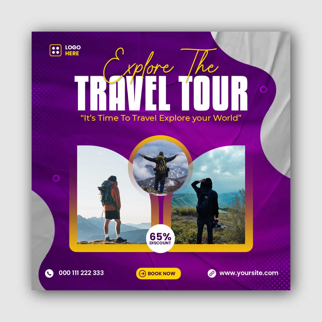 Travel Social Media Instagram Post Template cover image.