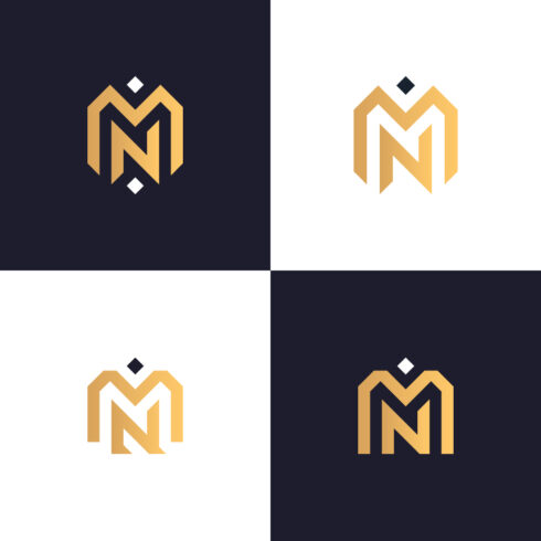 4 MN Luxury Letter Logo Design cover image.