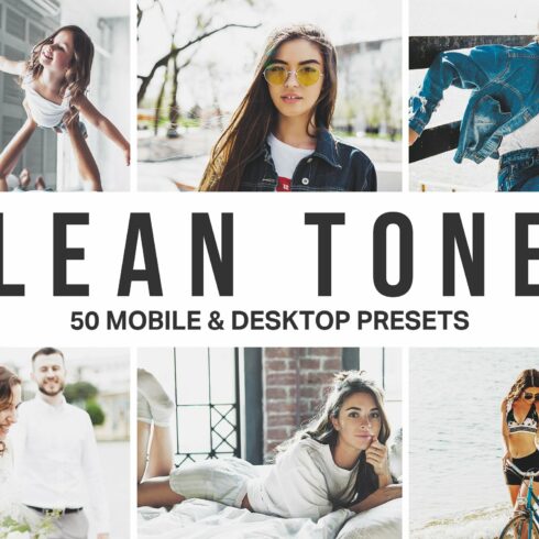 50 Clean Tones Lightroom Presetscover image.