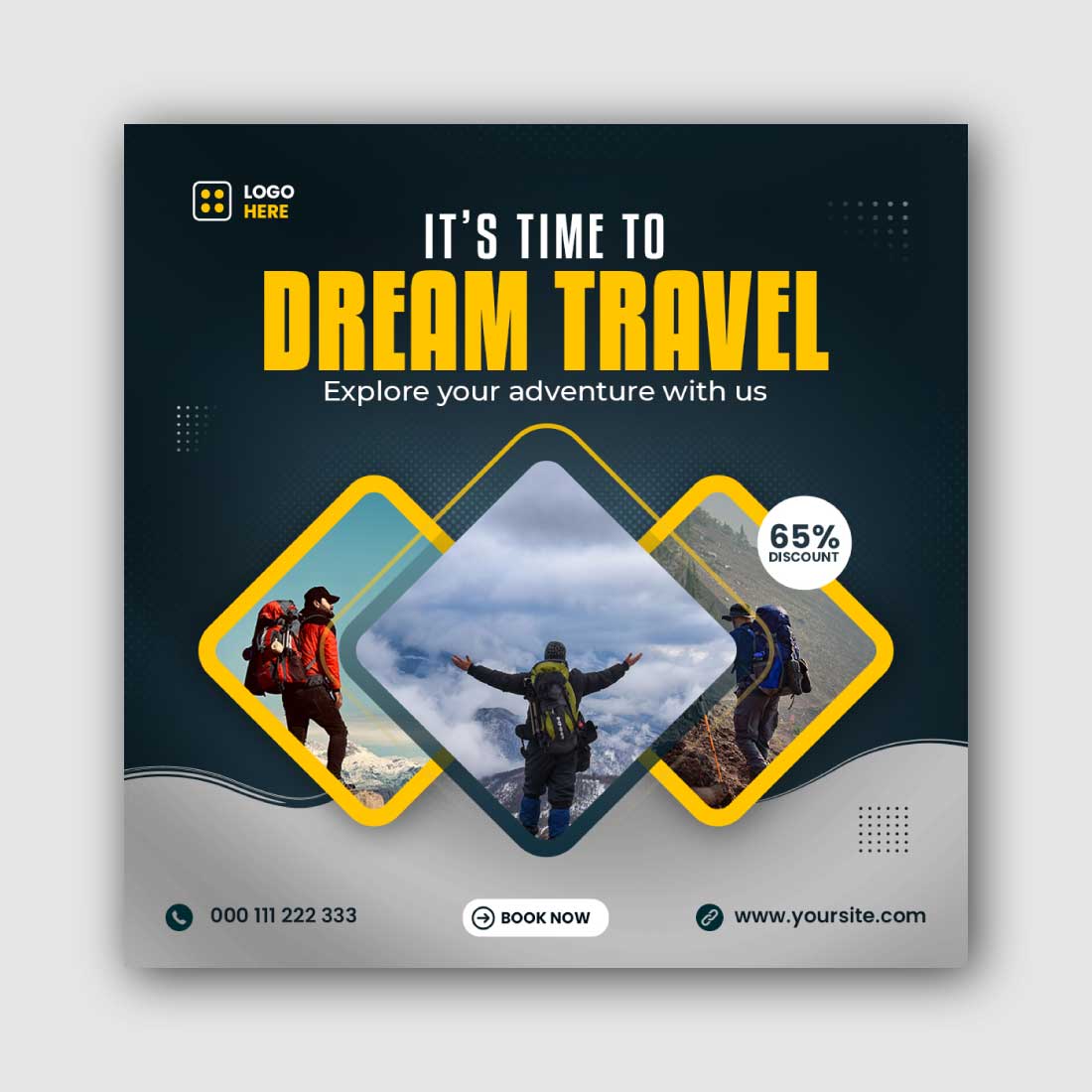 Travel Social Media Instagram Post Template cover image.