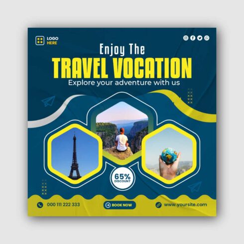 Travel Social Media Instagram Post Template cover image.