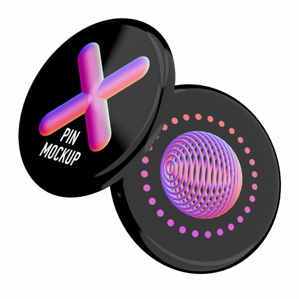 Two Button Pins Mockup - MasterBundles