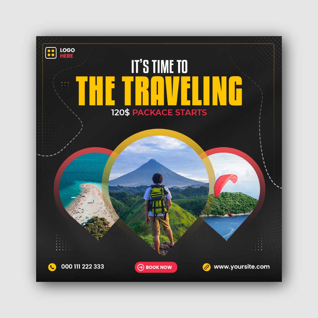 Travel Social Media Instagram Post Template cover image.