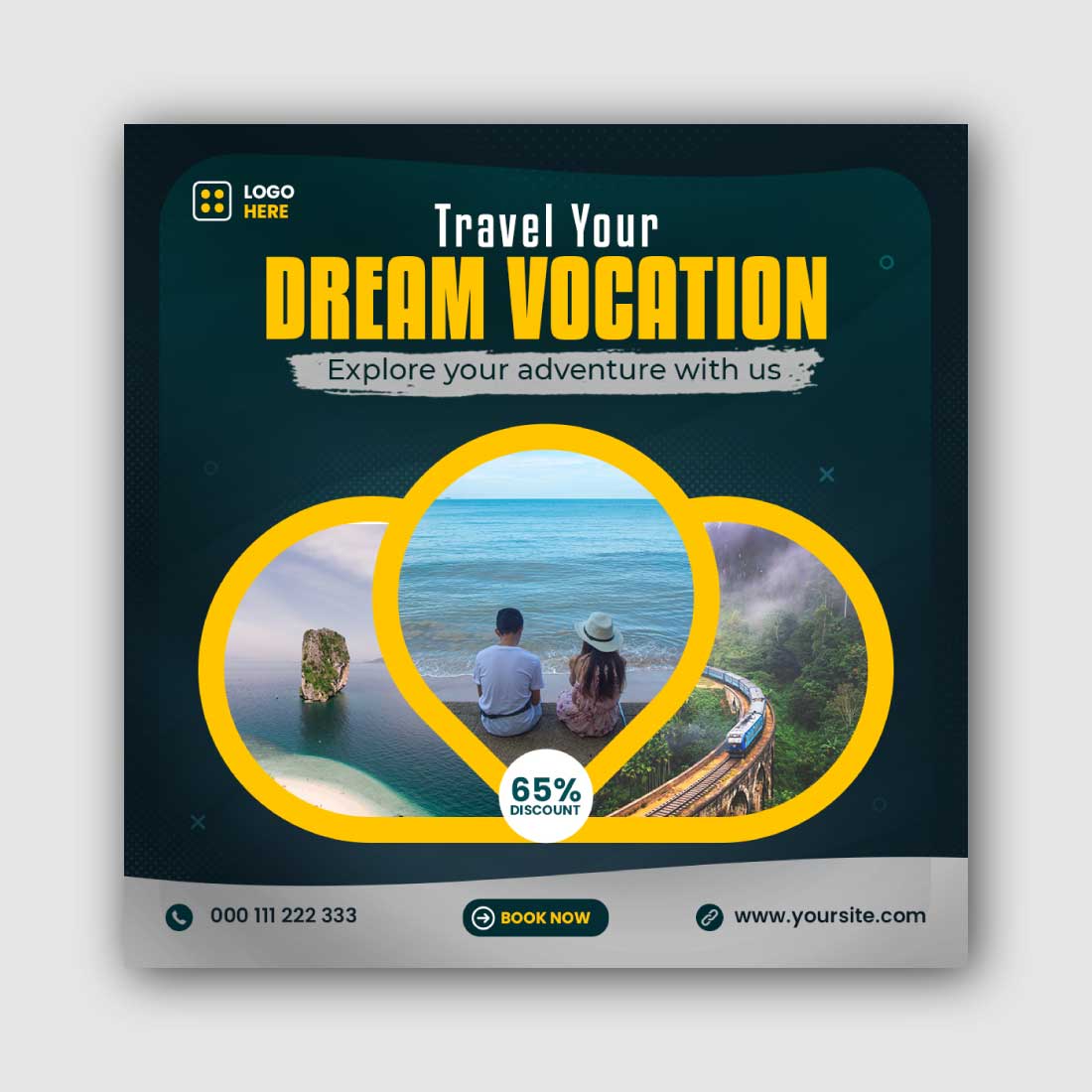 Travel Social Media Instagram Post Template cover image.