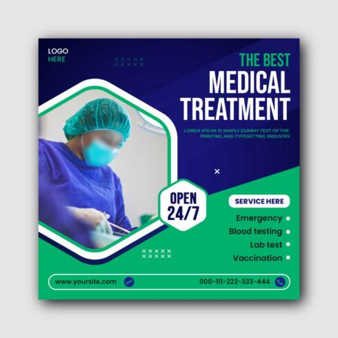 Medical Treatment Social Media Post Template cover image.