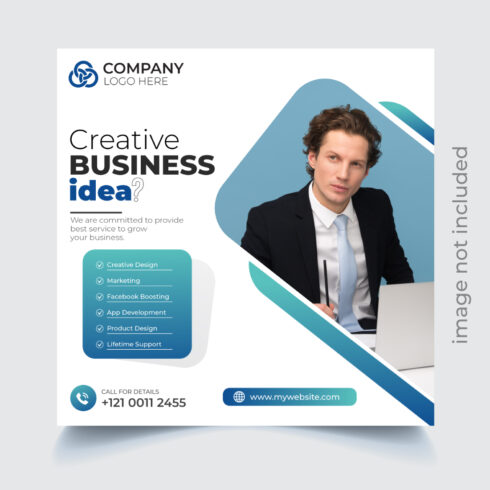 Digital marketing agency and corporate social media post template cover image.
