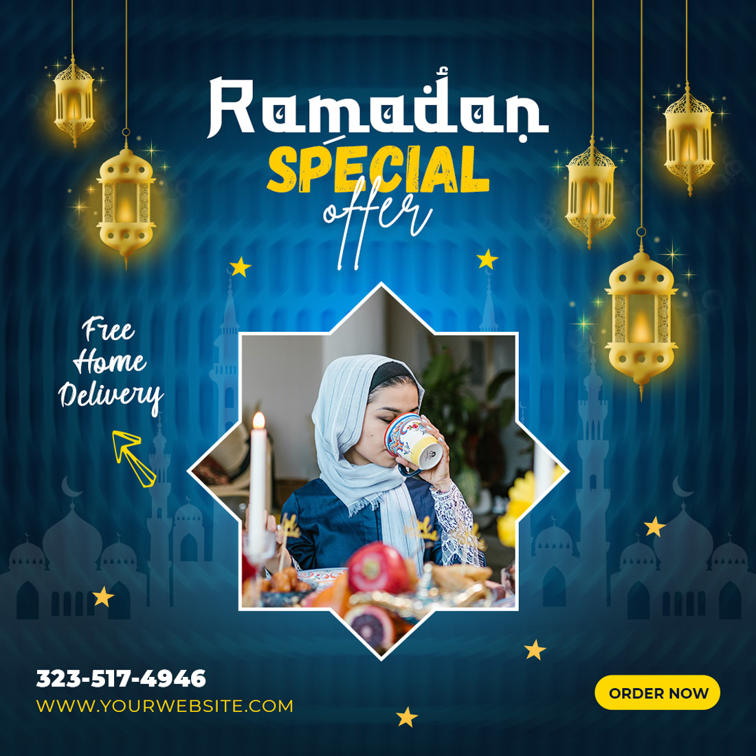 3 Beautiful Ramadan Kareem sale festival religious social media promotion banners- only $3 cover image.