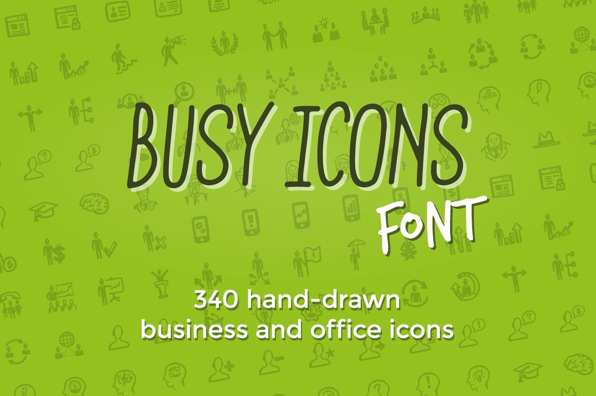 Busy Icons Font cover image.