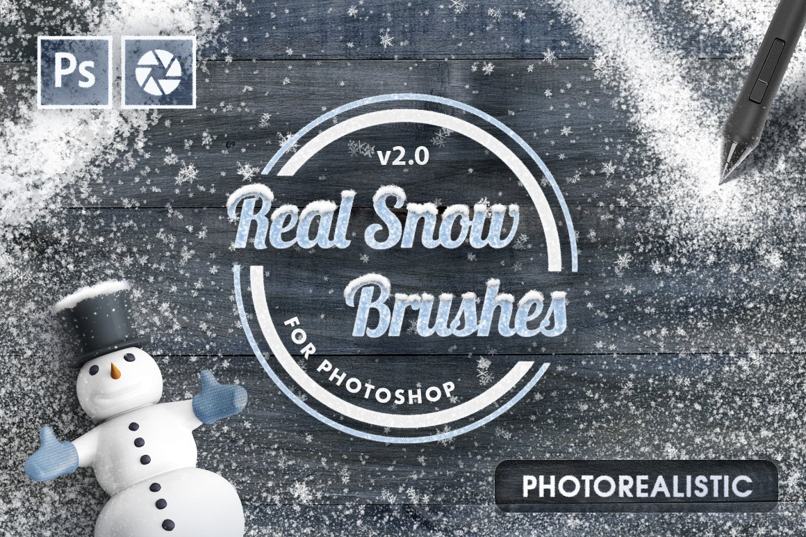 Real Snow Brushes for Photoshopcover image.