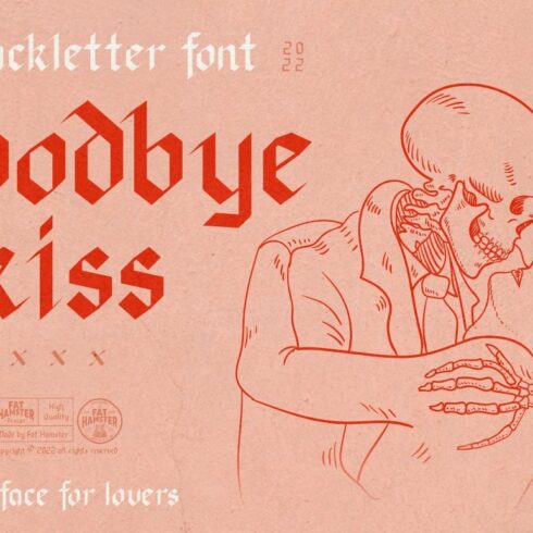 Goodbye kiss blackletter font cover image.
