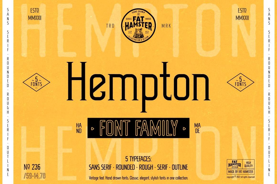 HEMPTON vintage font familycover image.