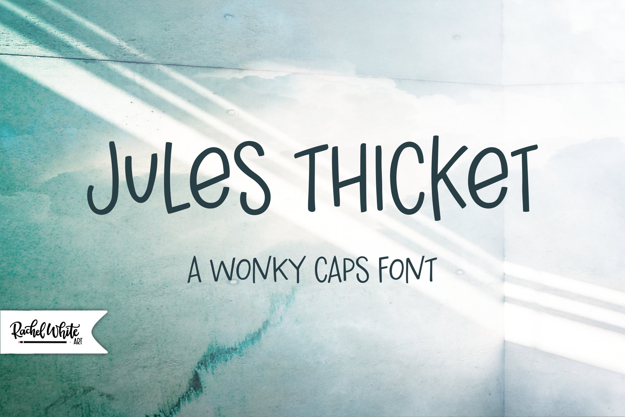 Jules Thicket, a wonky caps font cover image.