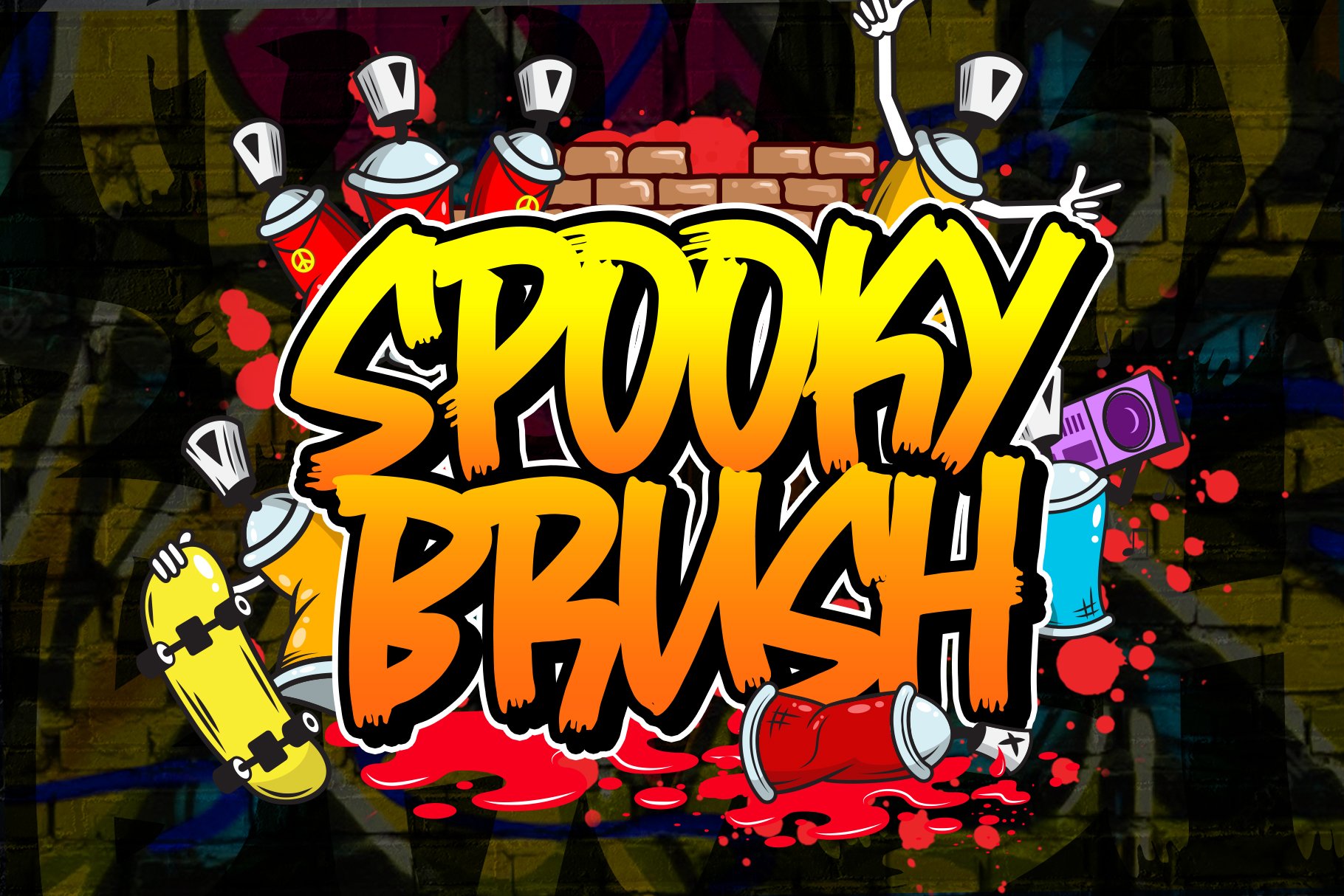 Spooky Brush | Graffiti Brush Font cover image.