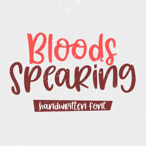 Bloods Spearing | handwritten font cover image.
