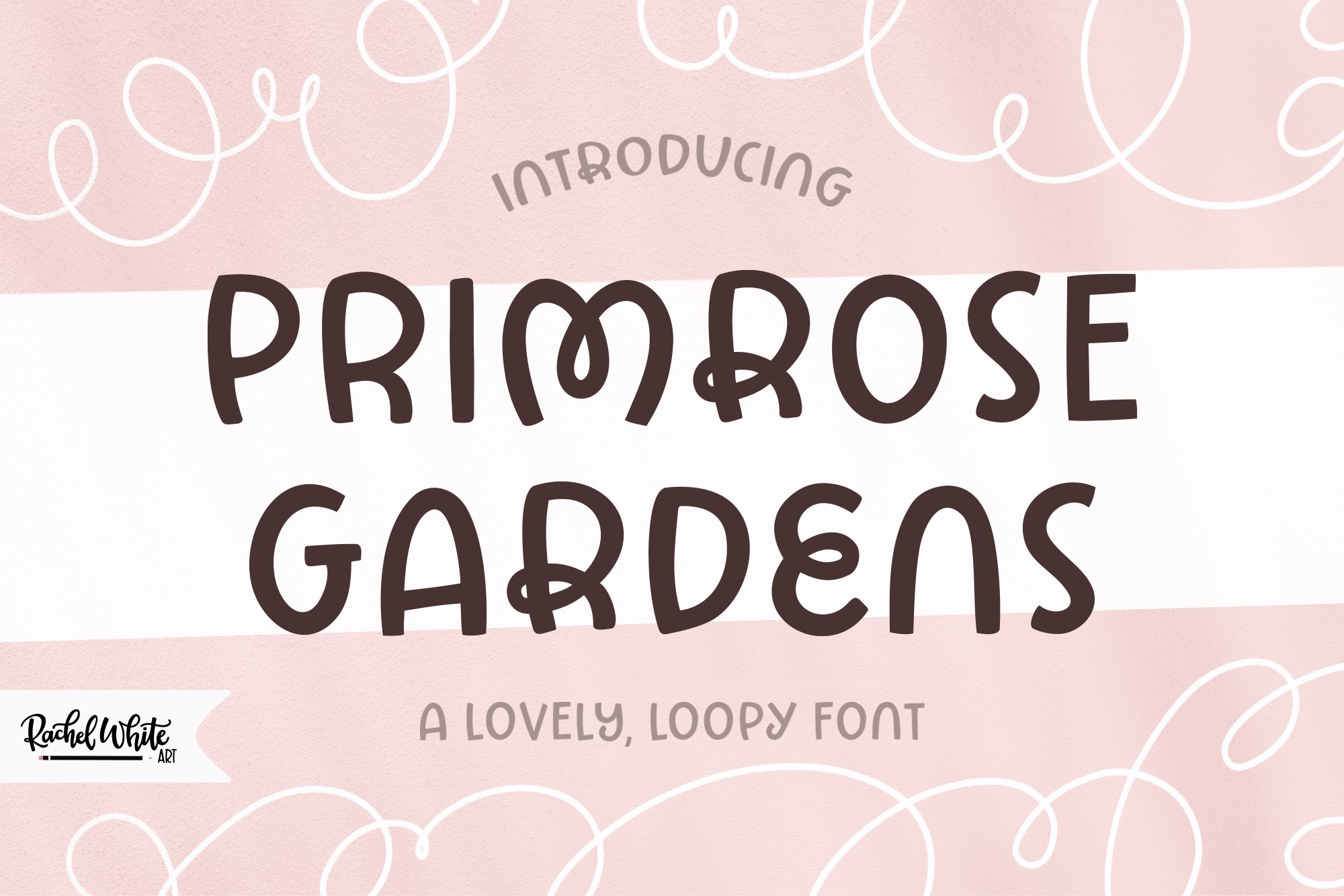 Primrose Gardens a lovely loopy font cover image.