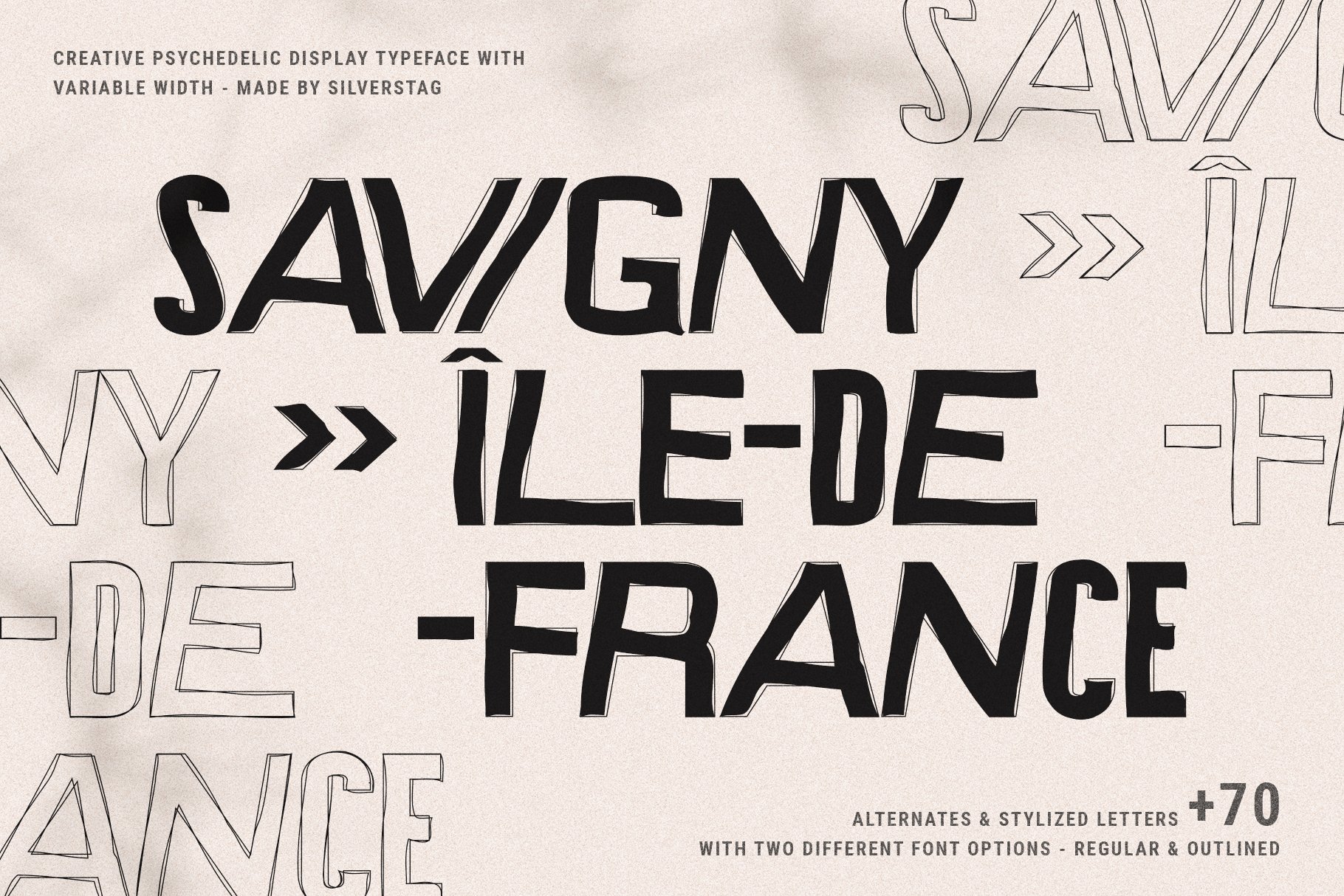 SAVIGNY - Psychedelic Display Font cover image.