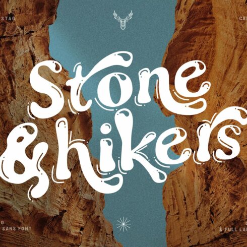 Stone & hikers - Groovy Retro Font cover image.