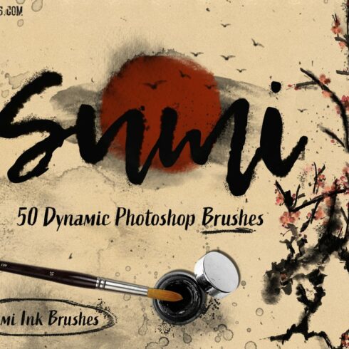 50 Sumi Brush Pack-Photoshop Brushescover image.