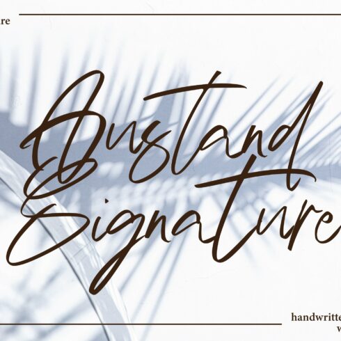 Austand - Handwritten Signature cover image.