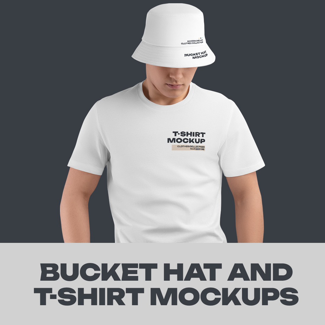 6 Mockups Bucket Hat and T-Shirt cover image.