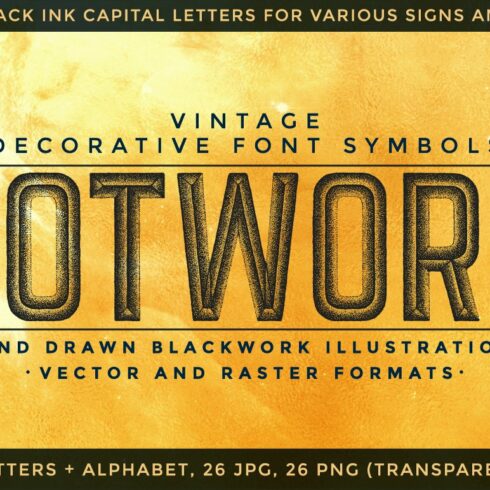 DOTWORK decorative font symbols cover image.