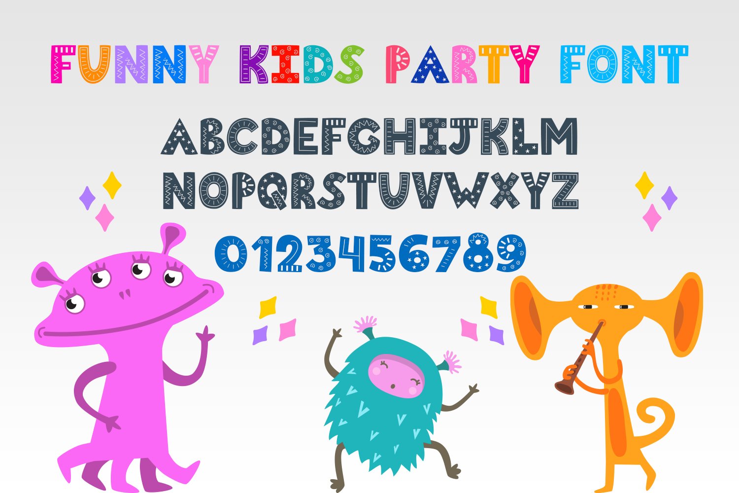 Funny Kids Party Font cover image.