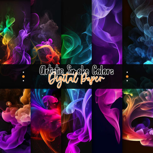 Artistic Smoke Colors Digital Paper cover image.