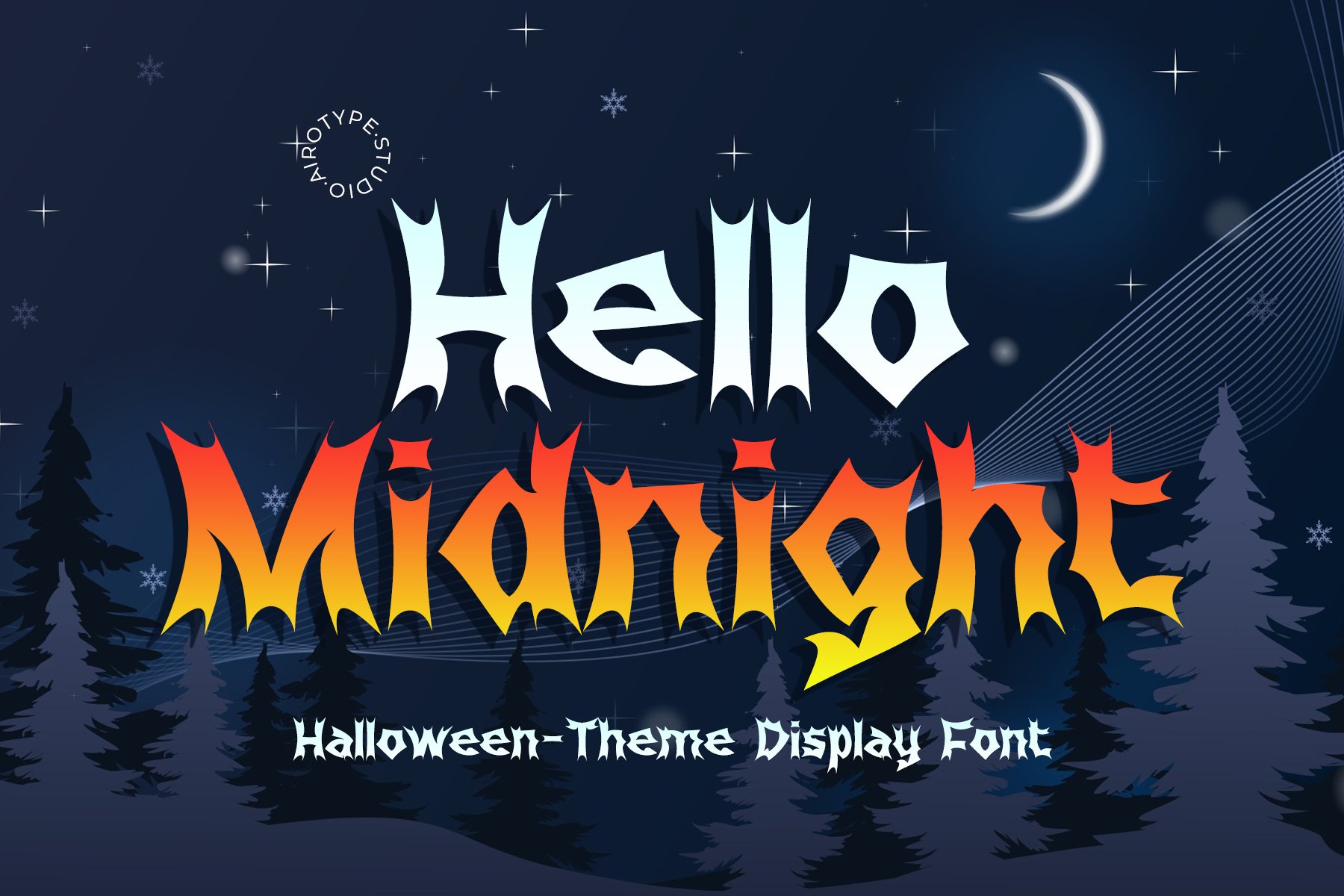 Hello Midnight - Halloween Font cover image.