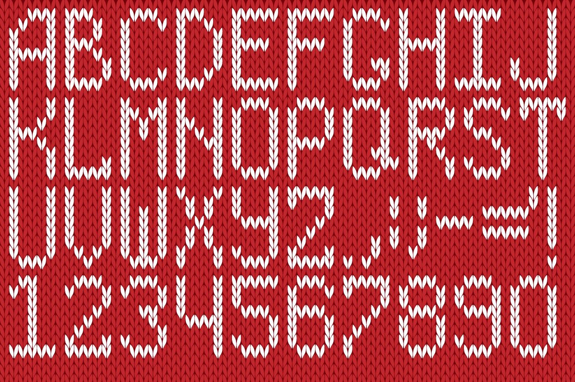 Сhristmas Knitted Font preview image.