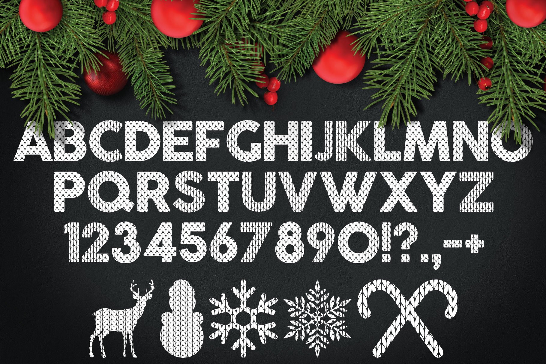 Christmas Knitted Font preview image.