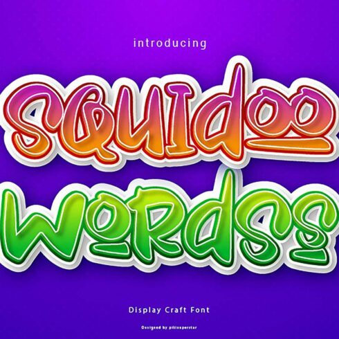 Squidoo Wordss - Display Craft Font cover image.