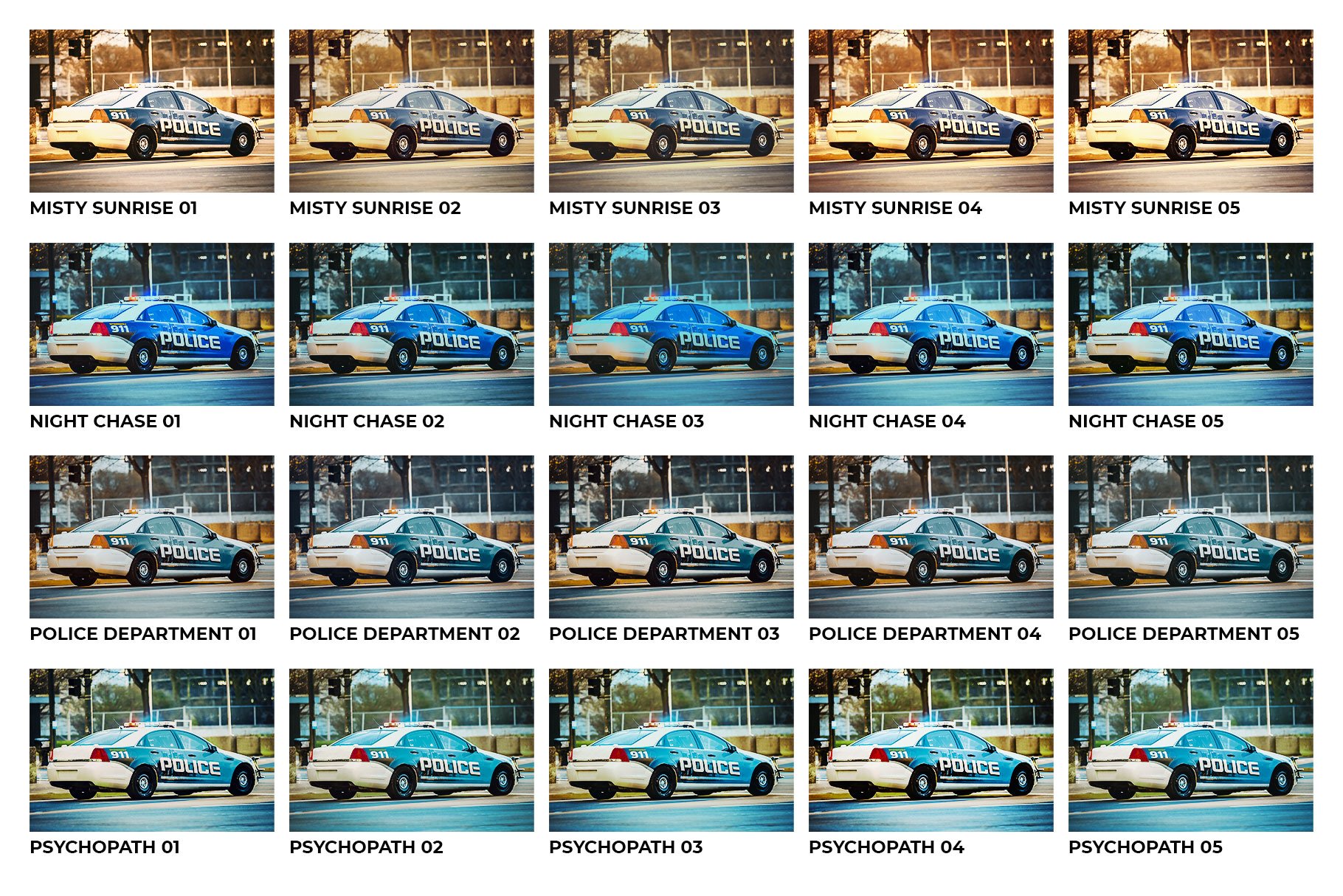 20 Cop Catcher Lightroom Presets LUTpreview image.