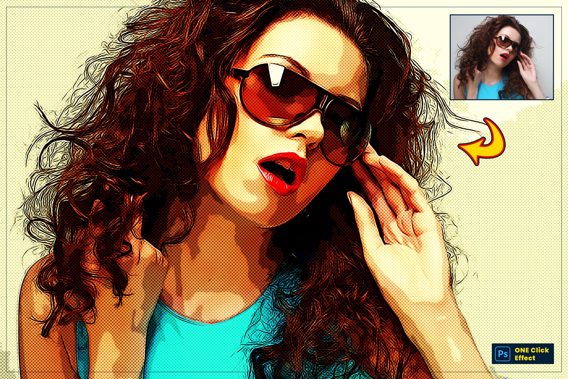 Comic Cartoon Effect Photoshop FXpreview image.