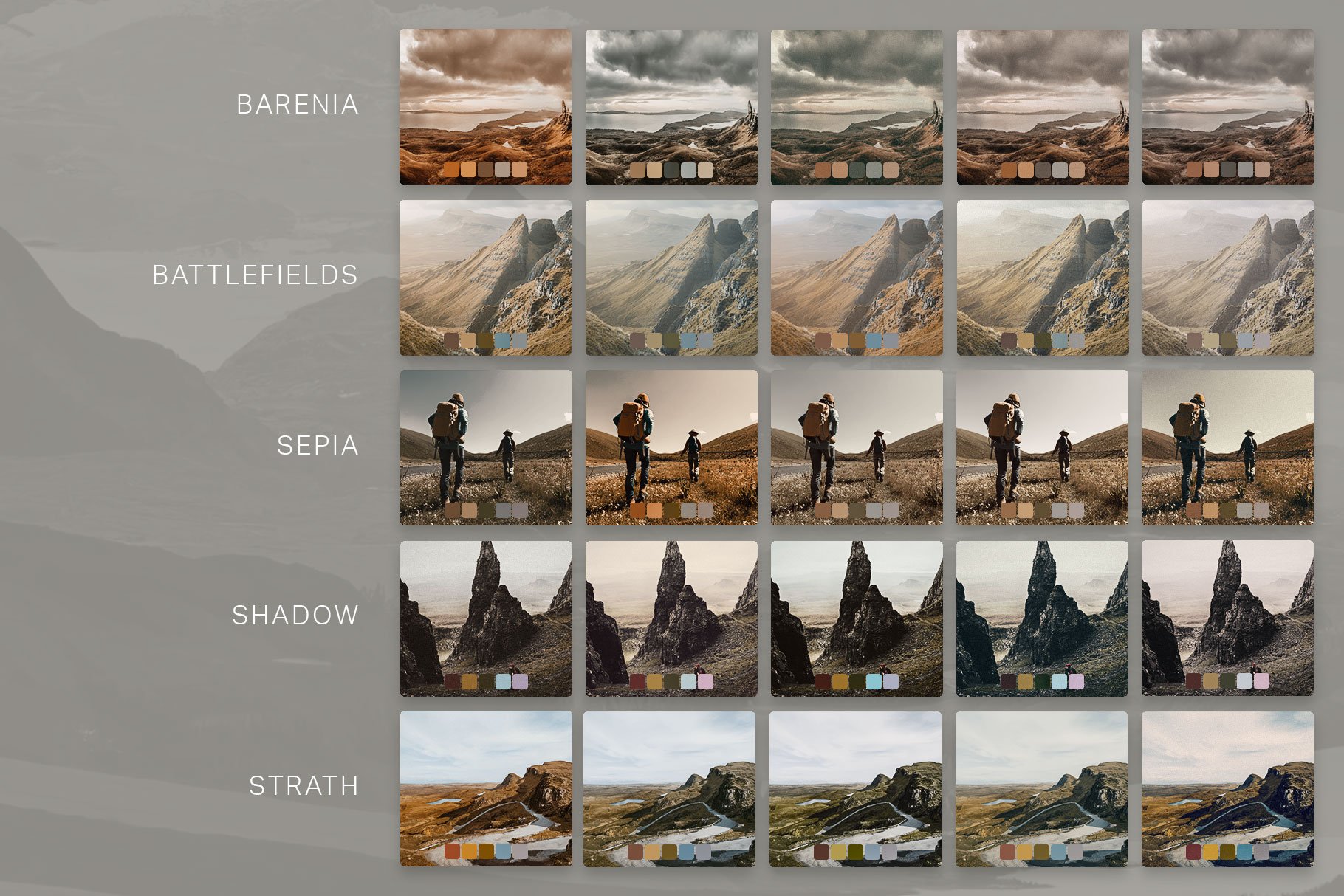 25 Highlands Lightroom Presets LUTspreview image.