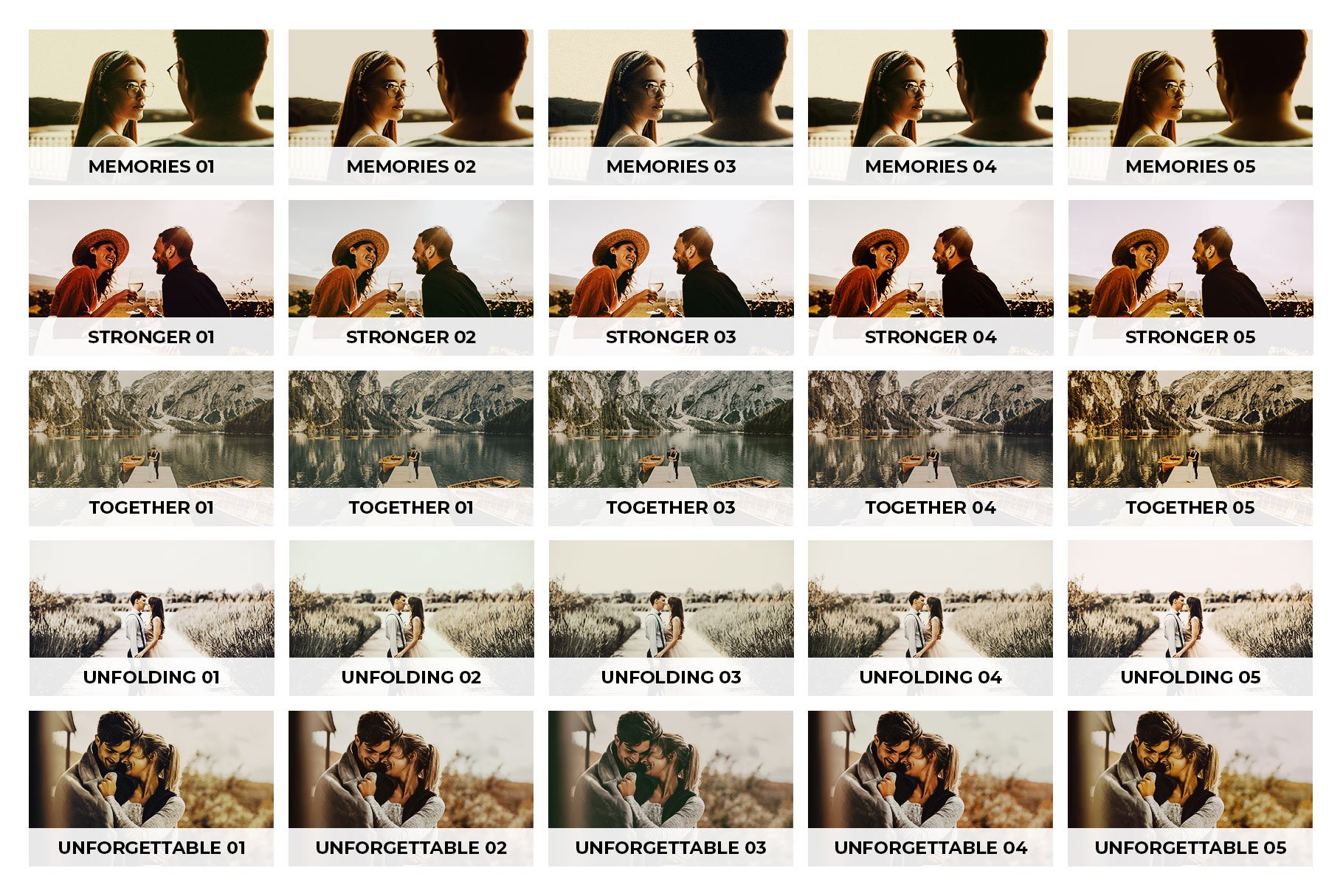 25 Love Story Lightroom Presets LUTspreview image.