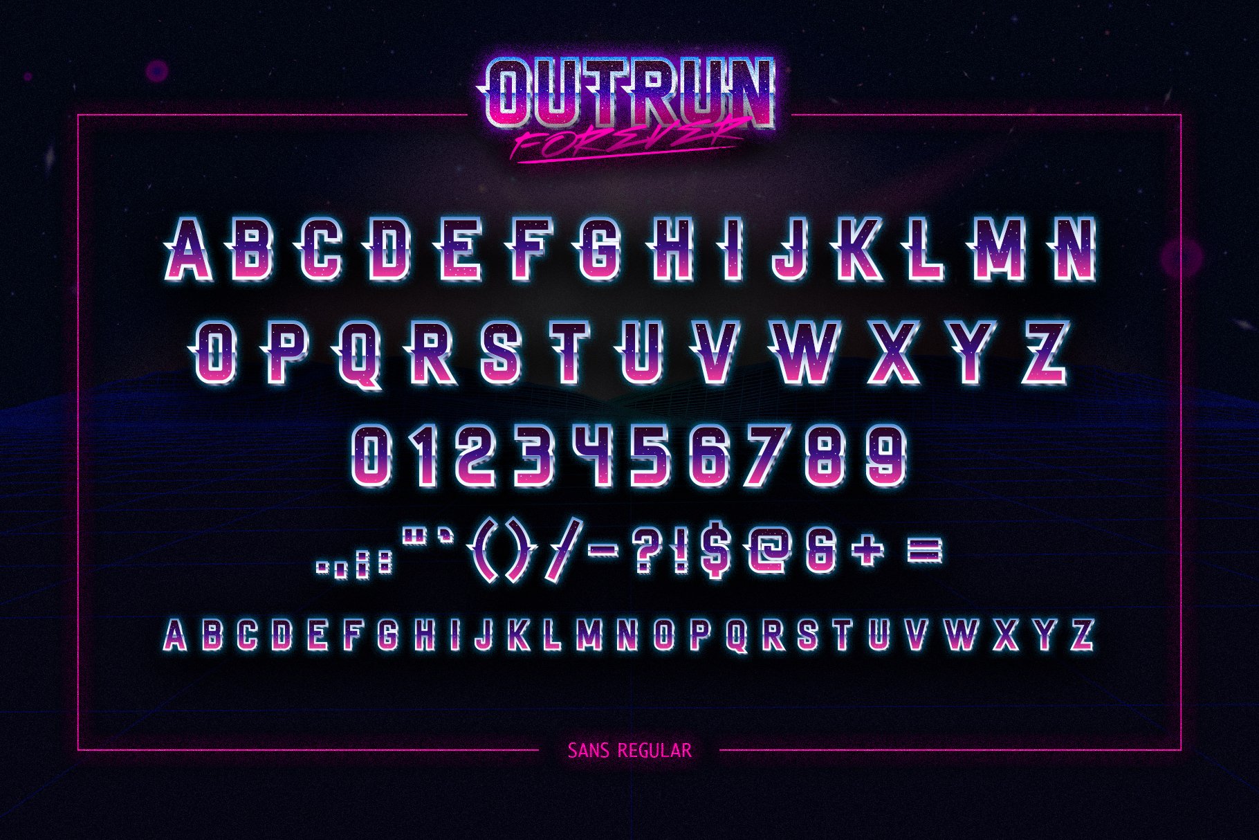 Outrun Forever – 2 in 1 Font Pack preview image.