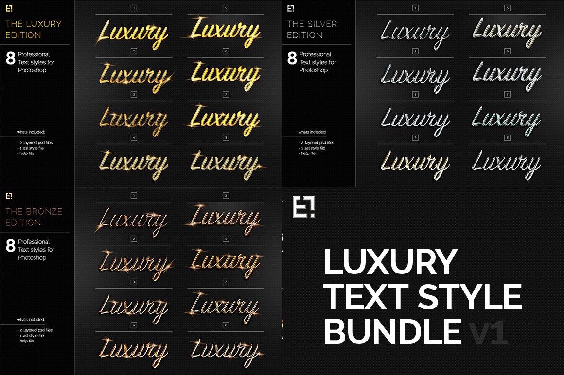 24 Text Layer Styles Bundlecover image.
